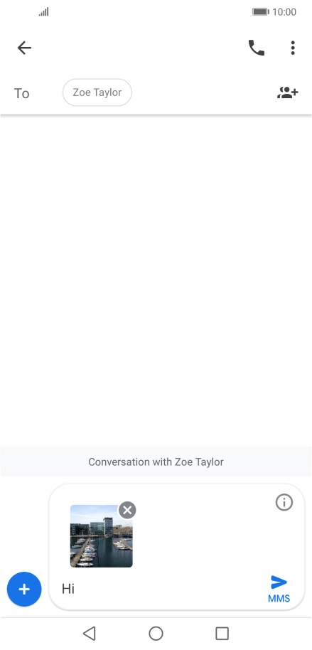 Press the send icon when you've finished your picture message. Press the send icon when you've finished your picture message.