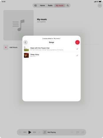 Press the confirm icon.