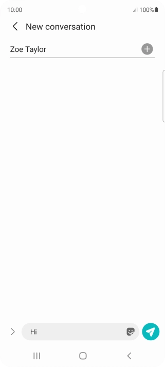 Press the send icon when you've finished your text message. Press the send icon when you've finished your text message.