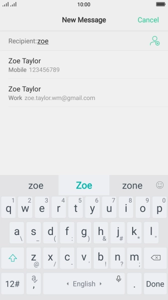 Press the required contact.