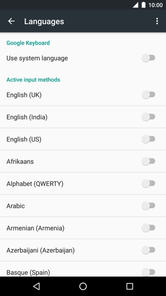 Press the required language to add it. Press the required language to add it.