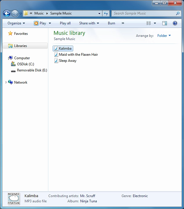 Highlight the required file and move or copy it to the required location.