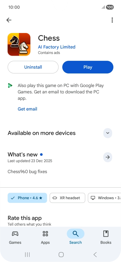Press Uninstall.