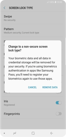 Press REMOVE DATA.