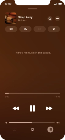 Press the shuffle icon to turn the function on or off. Press the shuffle icon to turn the function on or off.
