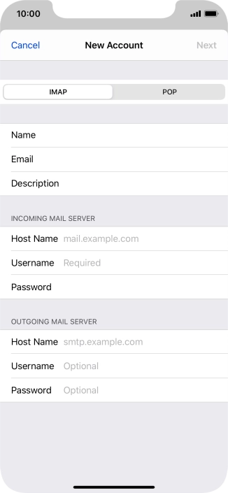 Press IMAP.