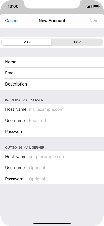 Press IMAP.