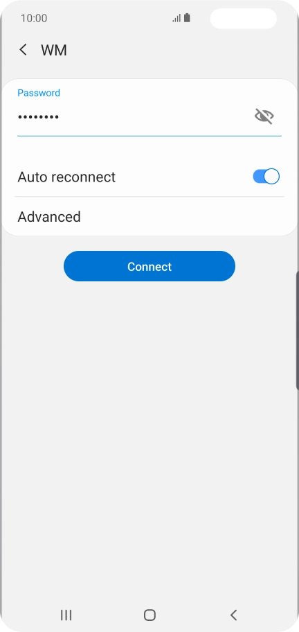 Key in the password for the Wi-Fi network and press Connect.