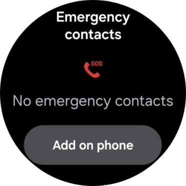 Press Add on phone and follow the instructions on your phone to set your emergency contacts. Press Add on phone and follow the instructions on your phone to set your emergency contacts.
