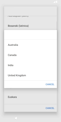 Press the required country. Press the required country.