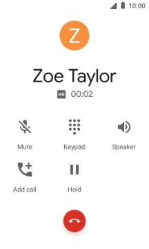 Press the end call icon.