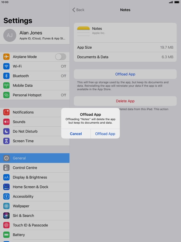Press Offload App.