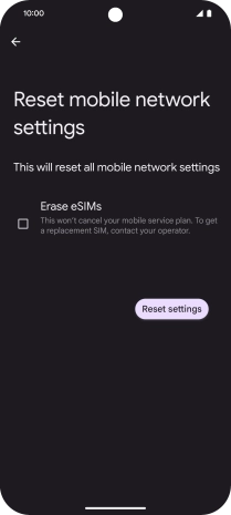 Press Reset settings.