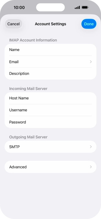 Press SMTP.