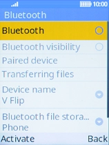 Select Bluetooth to turn on Bluetooth.