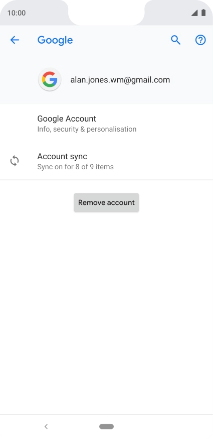 Press Account sync.