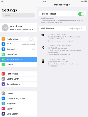 Press Wi-Fi Password and key in the required password. Press Wi-Fi Password and key in the required password.