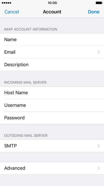 Press SMTP.