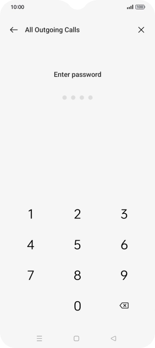 Key in your barring password. The default barring password is 0000.