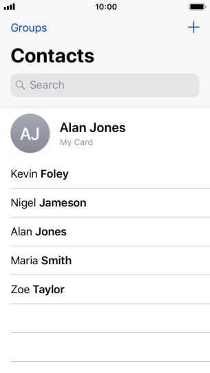 Press the new contact icon. Press the new contact icon.