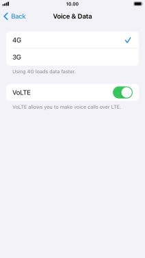 Press the required network mode. Press the required network mode.