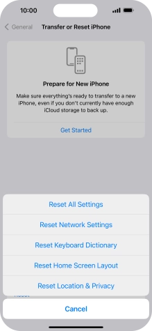 Press Reset All Settings.