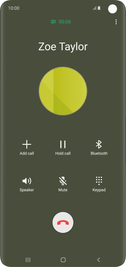 Press the end call icon. Press the end call icon.