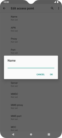 Key in Vodafone MMS and press OK.