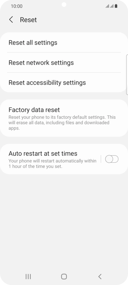 Press Factory data reset. Press Factory data reset.