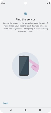 Follow the instructions on the screen to create the phone lock code using your fingerprint.