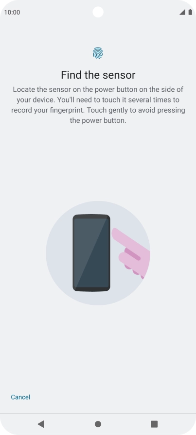 Follow the instructions on the screen to create the phone lock code using your fingerprint.