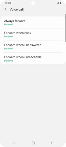 Press the required divert type.