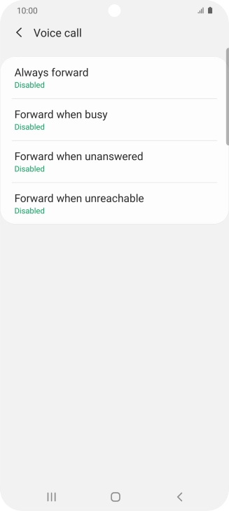 Press the required divert type.