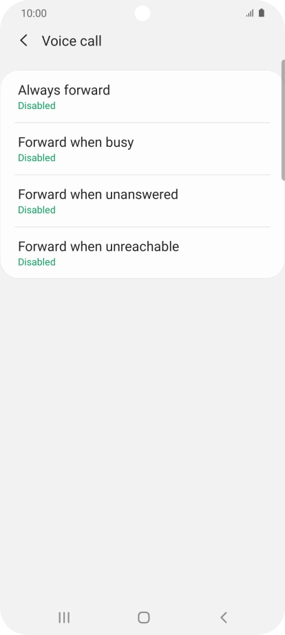 Press the required divert type.