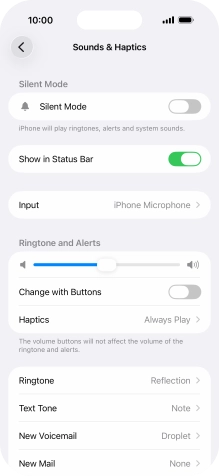 Press the indicator next to 
