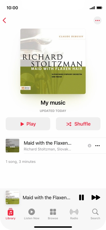 Press the song title. Press the song title.