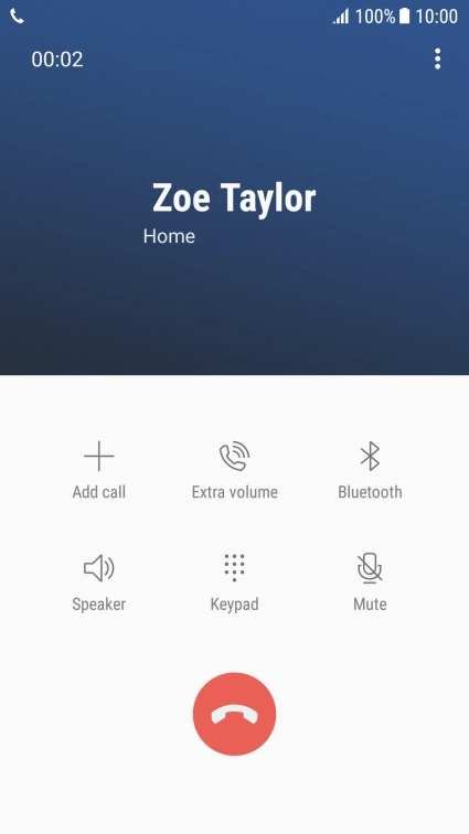 Press the end call icon. Press the end call icon.