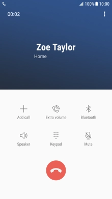 Press the end call icon. Press the end call icon.