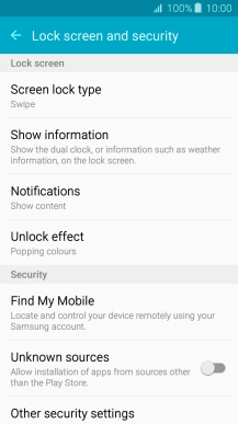 Press Other security settings.
