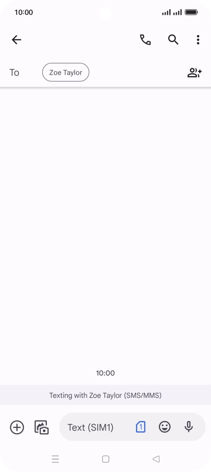 Press the text input field and write the text for your text message.