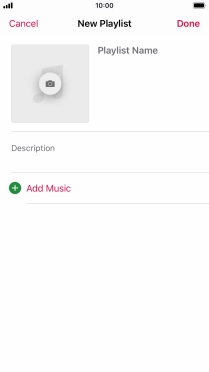 Press the text input field and key in a name for the playlist.