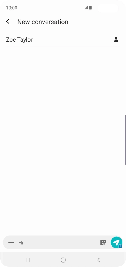 Press the send icon when you've finished your text message.