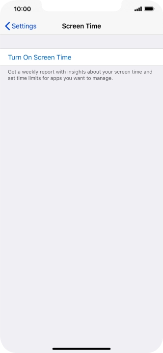 Press Turn On Screen Time.