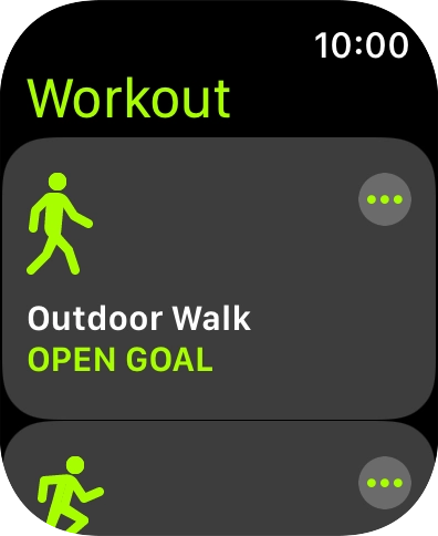 Press the required training activity to start it.