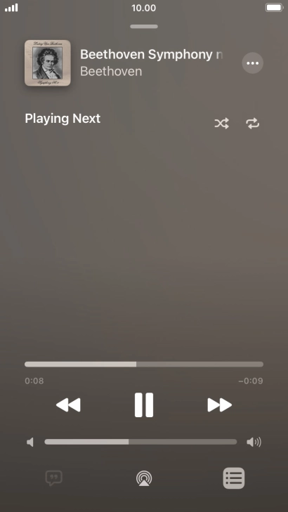 Press the shuffle icon to turn the function on or off.