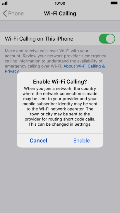 If you turn on the function, press Enable. If you turn on the function, press Enable.