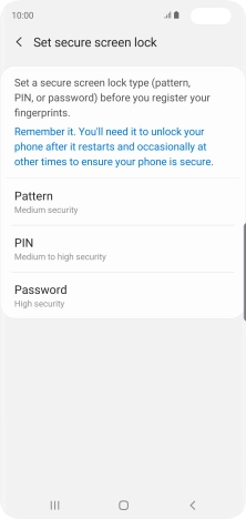 Press the required phone lock code and follow the instructions on the screen to create an additional phone lock code.
