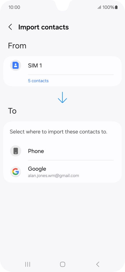 Press the required Google account. Press the required Google account.