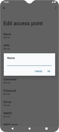 Key in Vodafone Internet and press OK.
