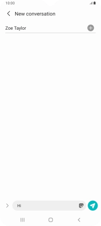 Press the send icon when you've finished your text message.